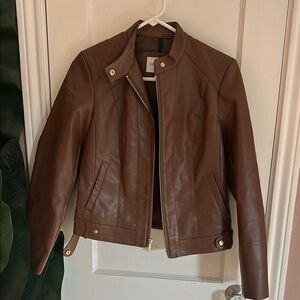 Cole Haan Moto Style Faux Leather Jacket